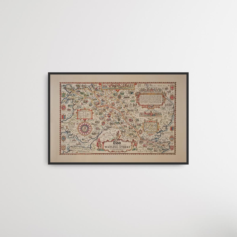 Esso - Plan of Watling Street | Old, original map | PlakatKunst