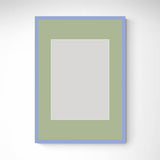 Light blue matte wooden frame - Narrow (15 mm) - Custom size