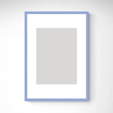Light blue matte wooden frame - Narrow (15 mm) - Custom size