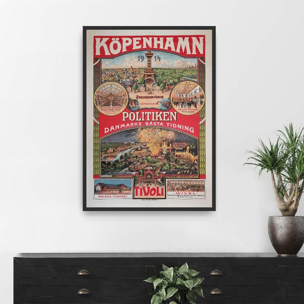 kopenhamn-danmarks-tidning-original-vintage-plakat