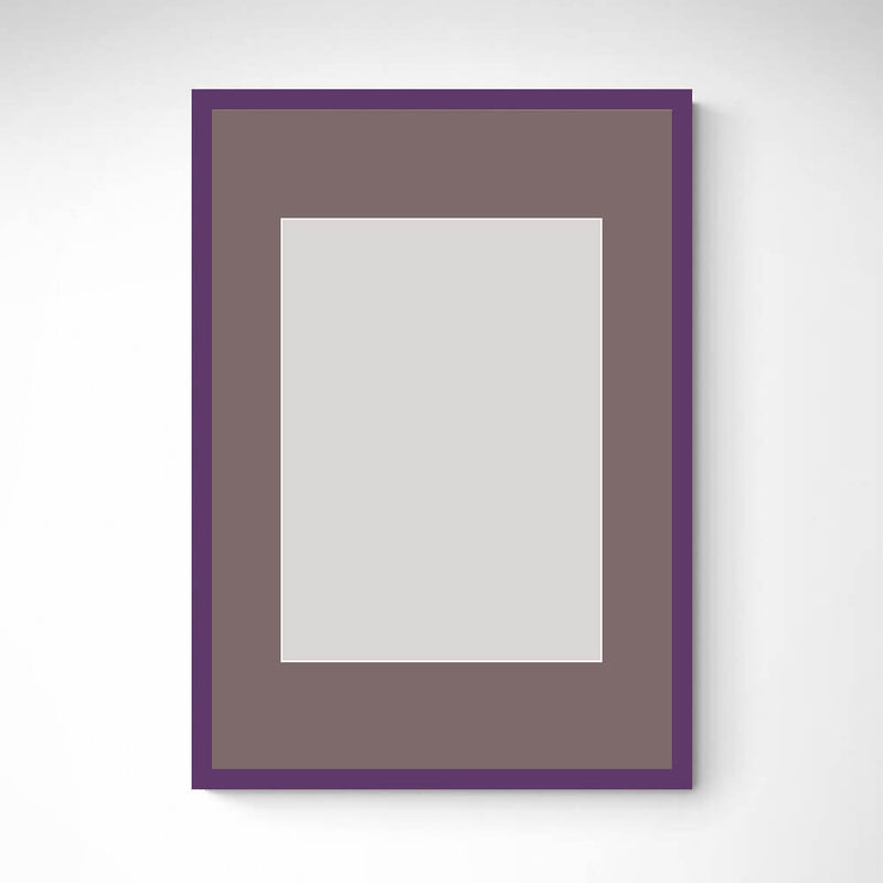 Purple matte wooden frame - Narrow (15 mm) - Custom size