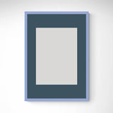 Light blue matte wooden frame - Narrow (15 mm) - Custom size