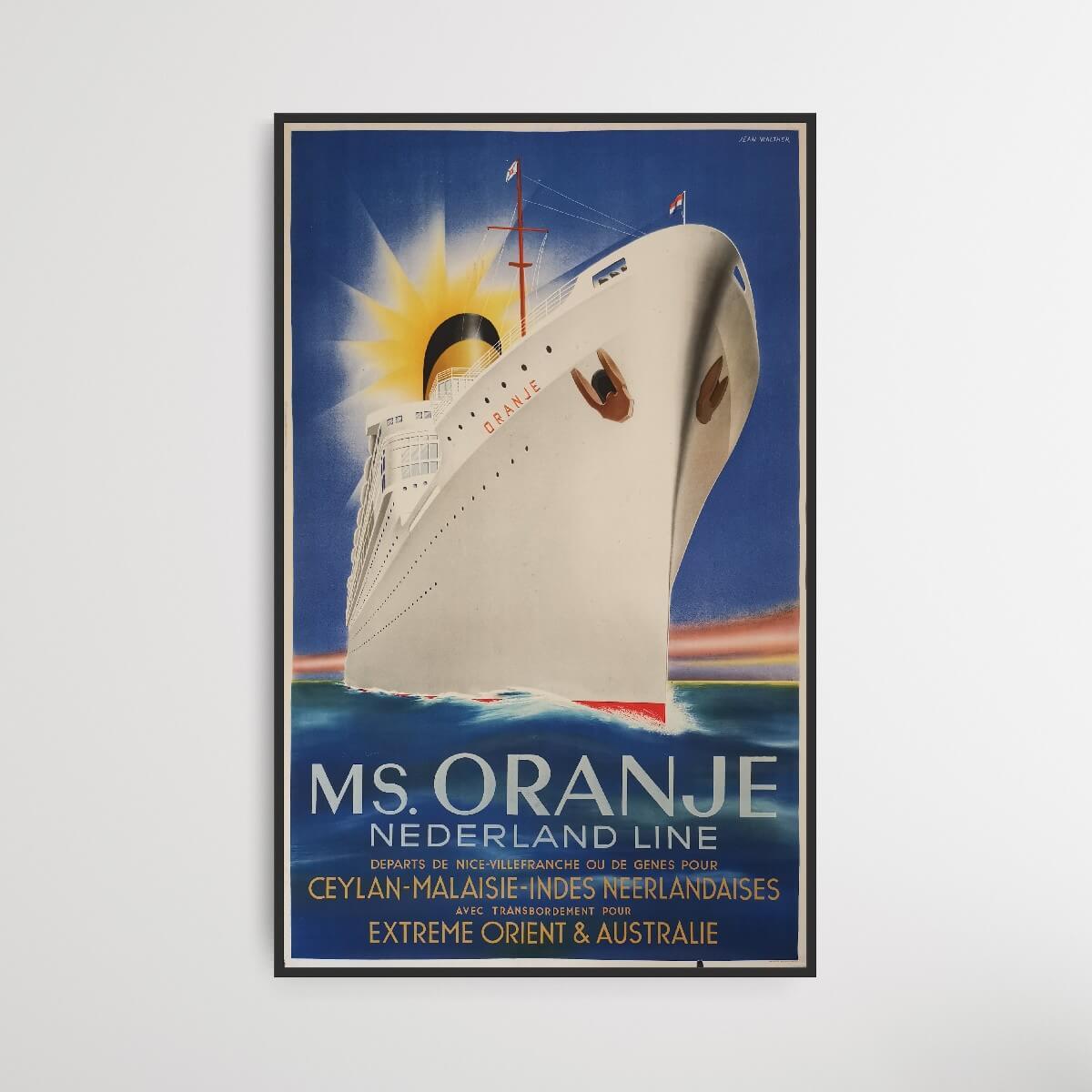 MS. Orange - Netherlands Line | Original vintage lithograph | PlakatKunst