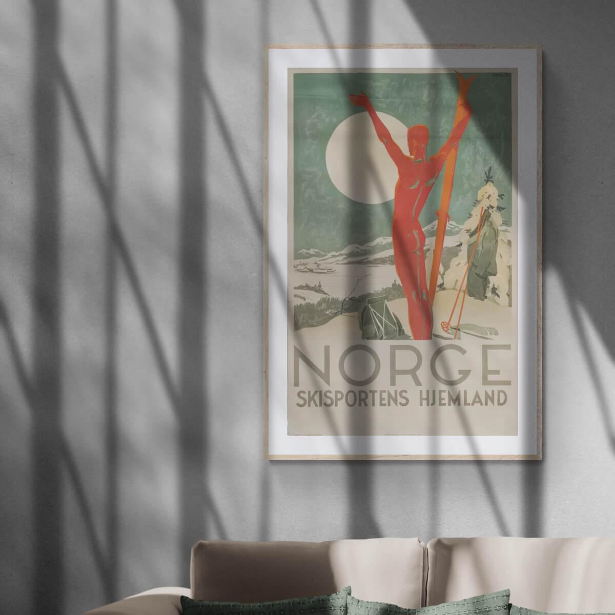 norge-hjemland-original-vintage-plakat