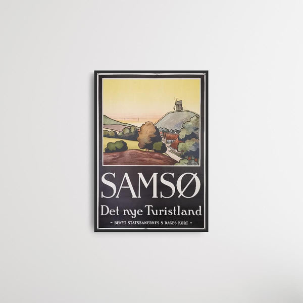 væv Brun skab Samso - The New Tourist Country | Original vintage lithograph | PlakatKunst