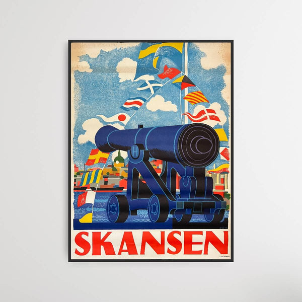 Skansen, Stockholm - Flag and cannon