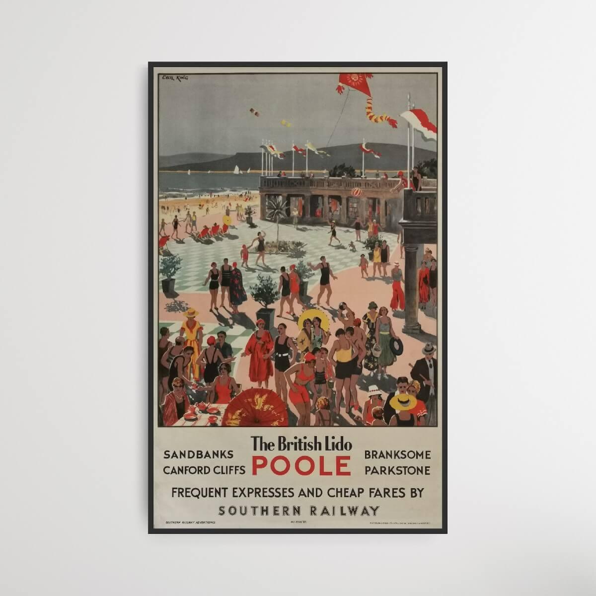 The British Lido - Poole | Original vintage lithograph | PlakatKunst